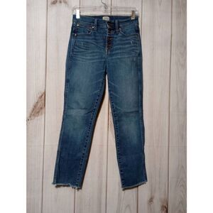 J Crew‎ Jeans Ladies 27 Button Fly Straight Raw Hem Distressed